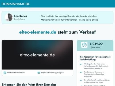 Website von Eltec Elemente-Technik