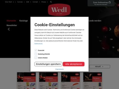 Website von Wedl Handels-GmbH