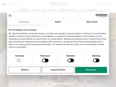 Website von Sportalm GmbH