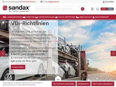 Website von Sandax GmbH