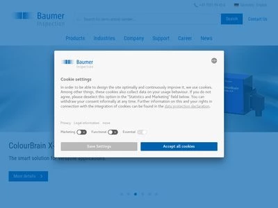 Website von Baumer Inspection GmbH