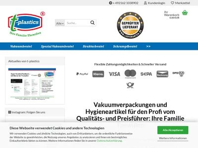 Website von t-plastics