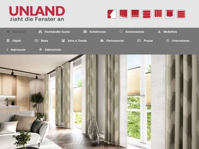 Website von UNLAND International GmbH