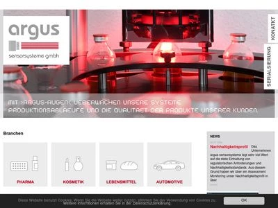 Website von argus sensorsysteme GmbH