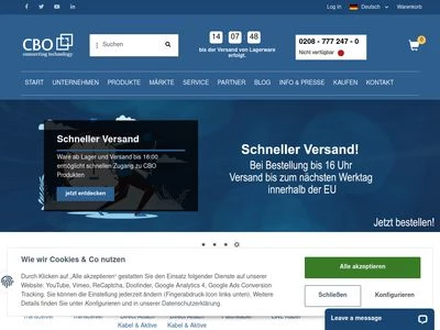 Website von CBO GmbH