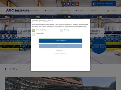 Website von Interpane Glas Industrie AG