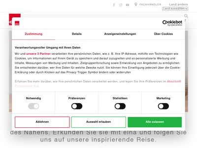 Website von Elna Deutschland GmbH