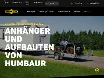 Website von Humbaur GmbH