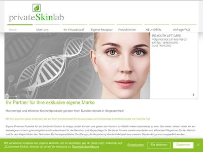 Website von Privateskinlab ReCos Cosmetics GmbH