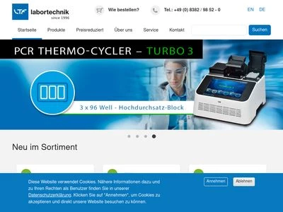 Website von LTF Labortechnik GmbH & Co. KG