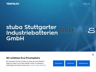 Website von Stuba Stuttgarter Industriebatterien GmbH