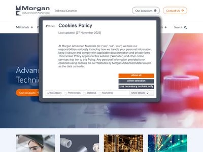 Website von Morgan Technical Ceramics W. Haldenwanger GmbH & Co. KG