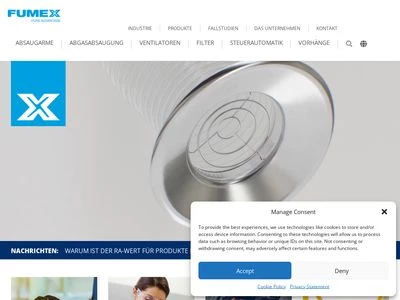 Website von Fumex GmbH