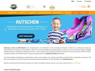 Website von MB-Inflatable (Leas GmbH)