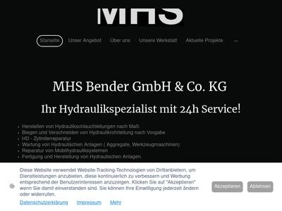 Website von MHS GmbH & Co.KG Mescheder Hydraulik Service