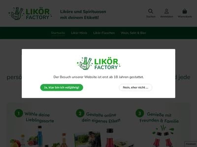 Website von LikörFactory Vertriebs oHG