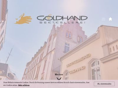 Website von Goldhand Sektkellerei GmbH