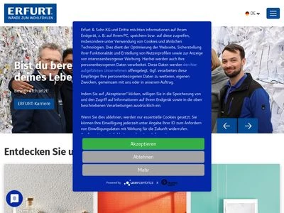 Website von Erfurt & Sohn KG