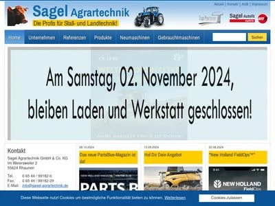 Website von Sagel Agrartechnik e.K.