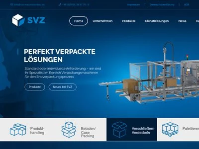 Website von SVZ Maschinenbau GmbH