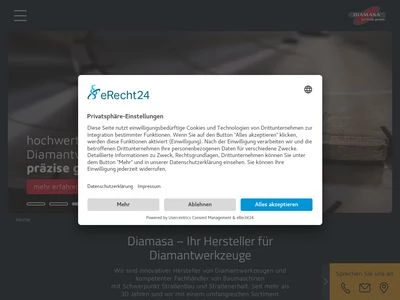 Website von Diamasa-Diamanttechnik GmbH & Co. KG