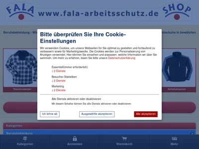 Website von FALA-Handelsagentur GmbH