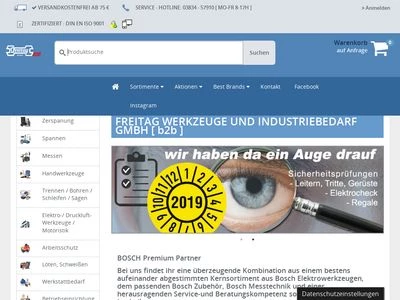 Website von Freitag Werkzeuge und Industriebedarf GmbH