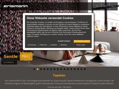 Website von Erismann & Cie. GmbH Tapetenfabrik