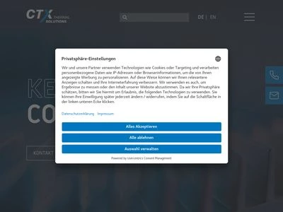 Website von CTX Thermal Solutions GmbH