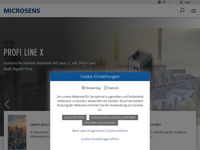 Website von MICROSENS GmbH & Co. KG