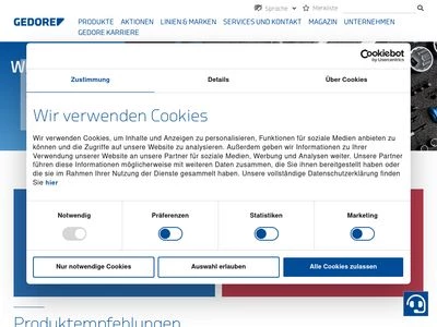 Website von GEDORE Werkzeugfabrik GmbH & CO.KG