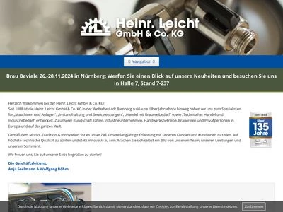 Website von Heinrich Leicht GmbH & Co. KG