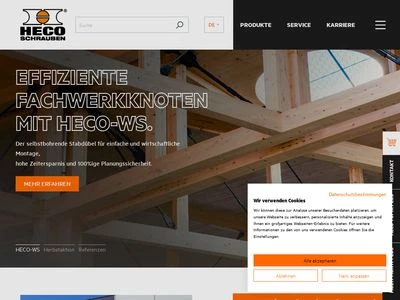 Website von HECO-Schrauben GmbH & Co. KG