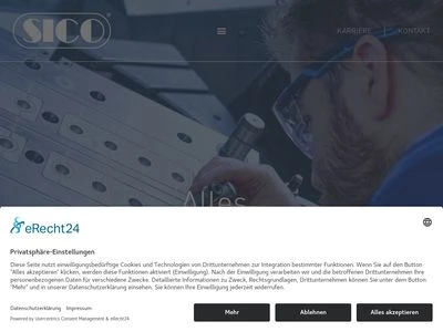 Website von SICO D. & E. SIMON GmbH