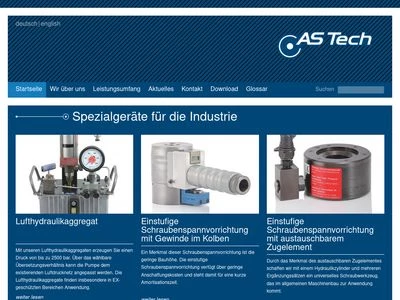 Website von AS Tech Industrie- und Spannhydraulik GmbH