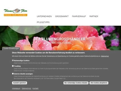 Website von Thomaflor GmbH