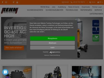 Website von REHM GmbH u. Co. KG Schweißtechnik