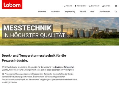 Website von LABOM Mess- und Regeltechnik GmbH