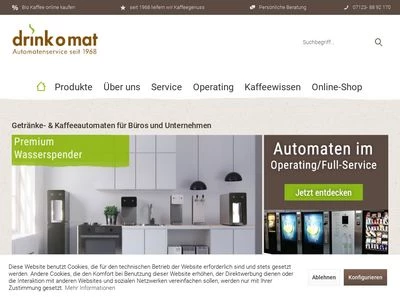 Website von drink o mat Automatenvertrieb GmbH