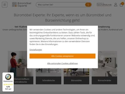 Website von Büromöbel Experte GmbH