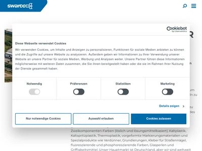 Website von SWARCO LIMBURGER LACKFABRIK GmbH