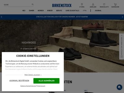 Website von Birkenstock digital GmbH