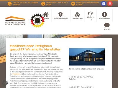 Website von HGB-Mobilheime GmbH