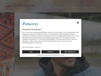 Website von Göttmann caps and hats GmbH & Co. KG