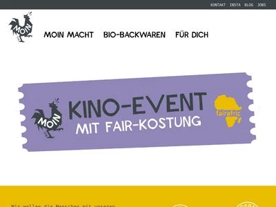 Website von Moin Bio Backwaren GmbH