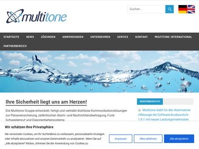 Website von Multitone Elektronik International GmbH