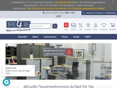 Website von office-4-sale Büromöbel GmbH