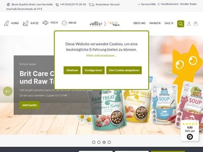 Website von Allco Heimtierbedarf GmbH & Co. KG 