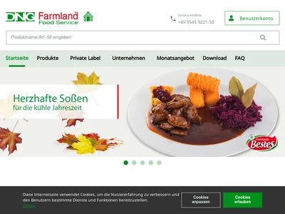 Website von Deutsche Nährmittel Gesellschaft Farmland Food Service KG