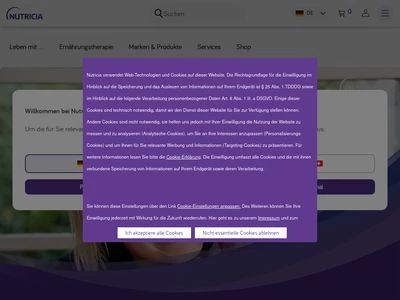Website von Nutricia Milupa GmbH